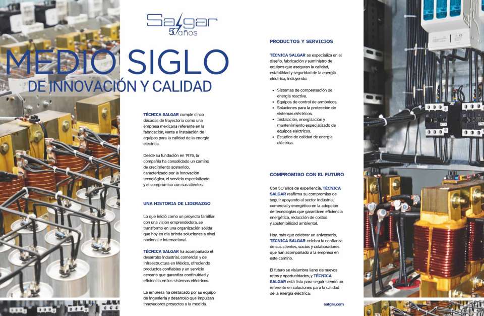 Specialists in the manufacturing, sales, and installation of equipment that ensures the quality, stability, and safety of electrical energy. Services that guarantee efficiency in electrical systems.