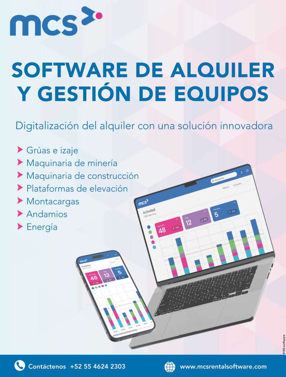 Gestione sus equipos con el software mas completo del sector. - Gruas e izaje - Maquinaria de mineria - Maquinaria de construccion - Plataformas de elevacion - Montacargas - Andamios - Energia