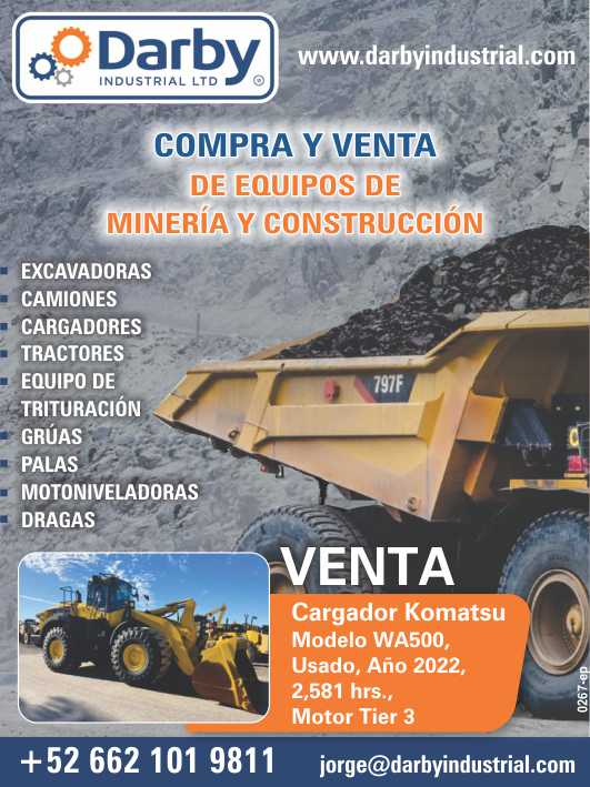 Purchase and sale of mining and construction equipment: excavators, trucks, loaders, tractors, crushing equipment, cranes, shovels, motor graders, and dredgers.