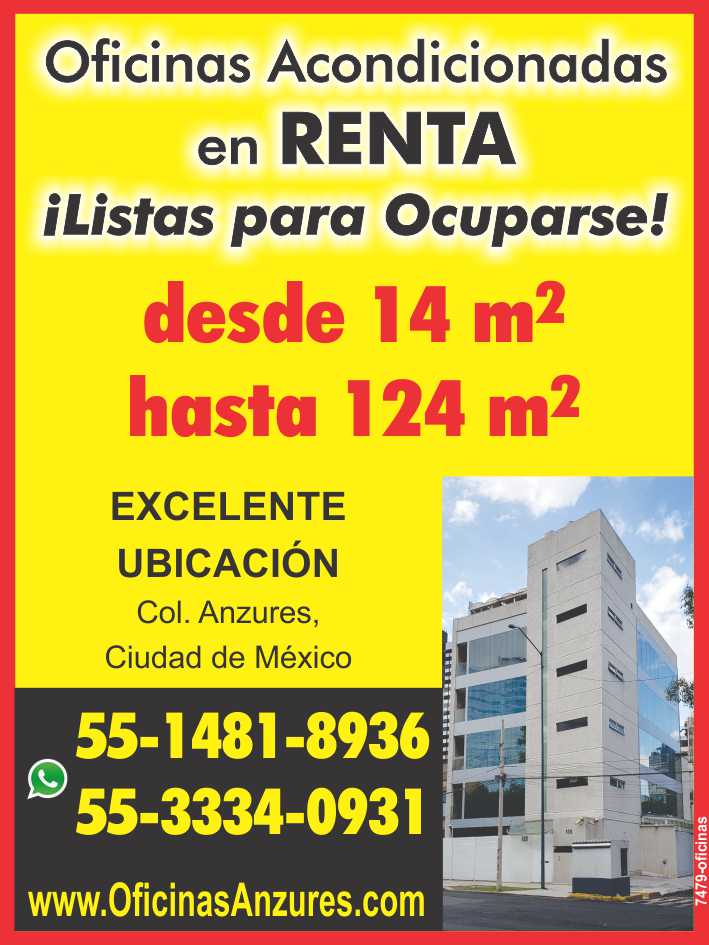 Rent of Luxury Offices in av. Thiers 135, Anzures, Mexico City. From 12 to 124 m2 Conditioned, ready to move in. Rent of Luxury Offices in av. Thiers 135, Anzures, Mexico City. From 12 to 124 m2 Conditioned, ready to move in.